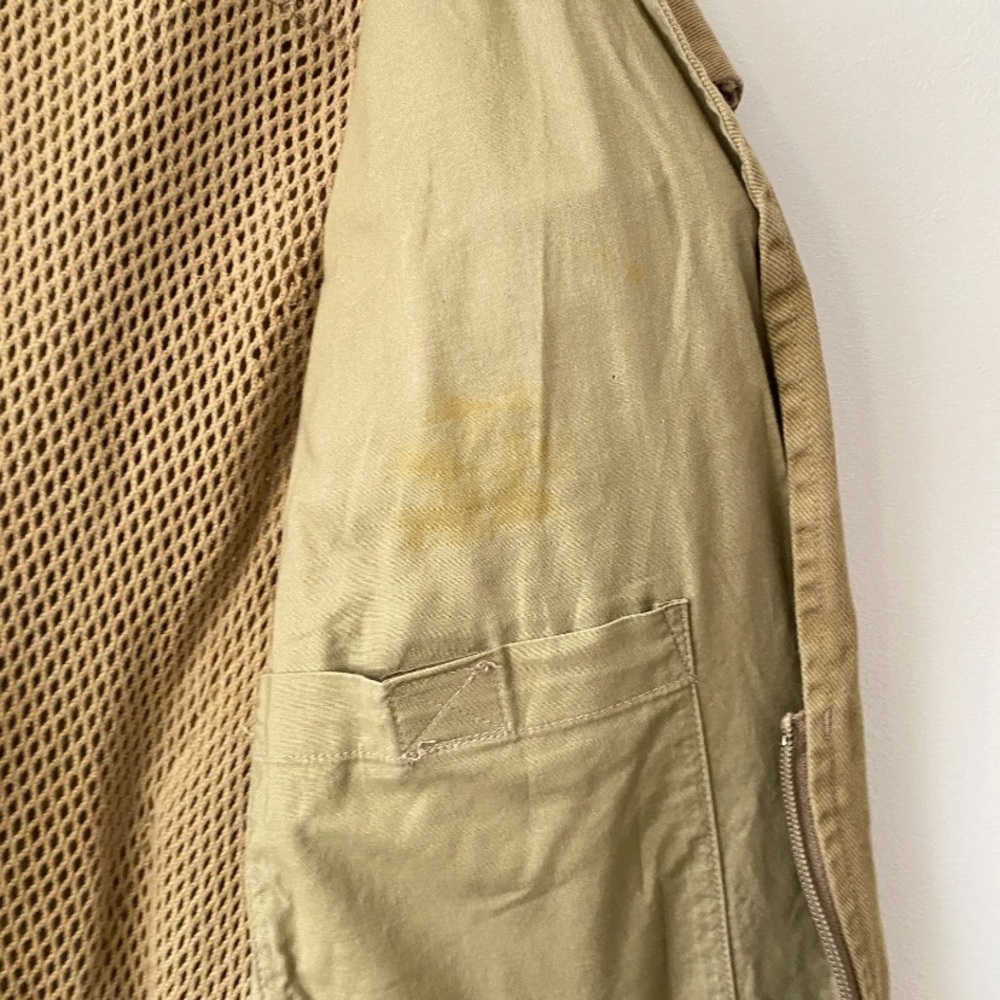Orvis Zambezi Fishing Vest Size XL Khaki Beige Twill Vintage Hunting Rare - Picture 10 of 15